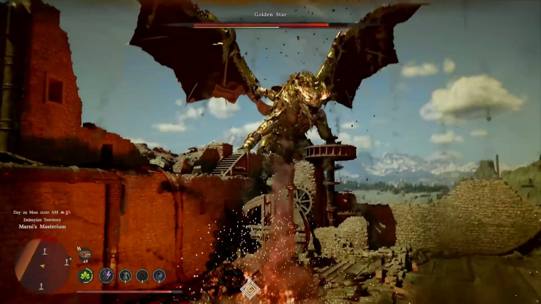 《红色沙漠》全新9分钟实机 大战机械黄金巨龙