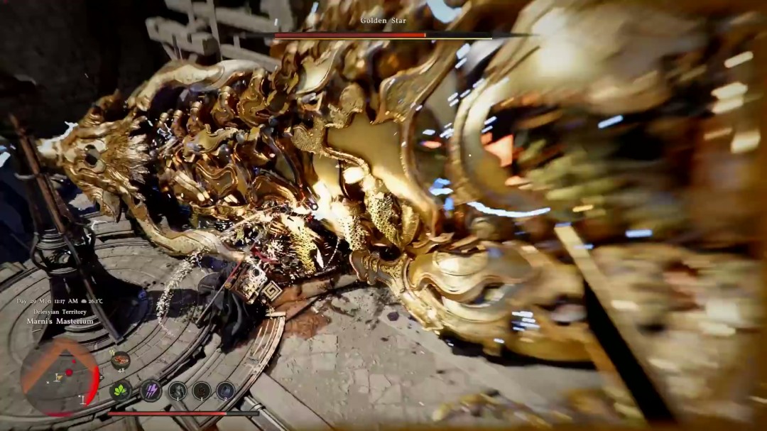 《红色沙漠》全新9分钟实机 大战机械黄金巨龙