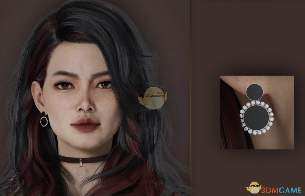 《InZOI》圈形大理石耳环MOD