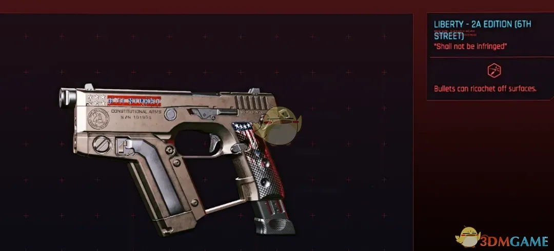 《赛博朋克2077》宪法军工自由号手枪MOD