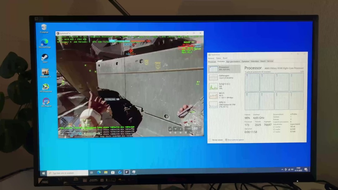 发售12年的AMD FX-9590依然能跑得动《战地6》