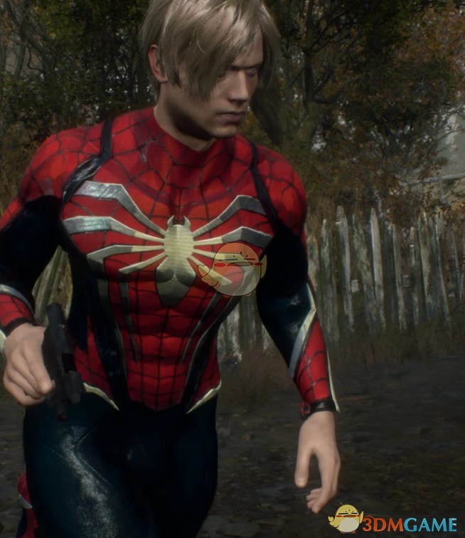 《生化危机4：重制版》里昂的漫威争锋蜘蛛侠战衣MOD