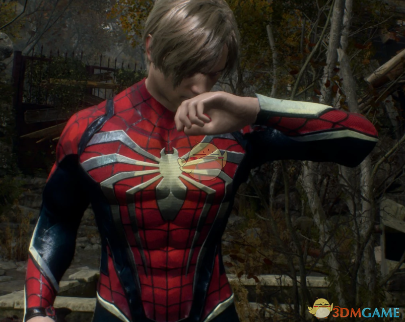 《生化危机4：重制版》里昂的漫威争锋蜘蛛侠战衣MOD