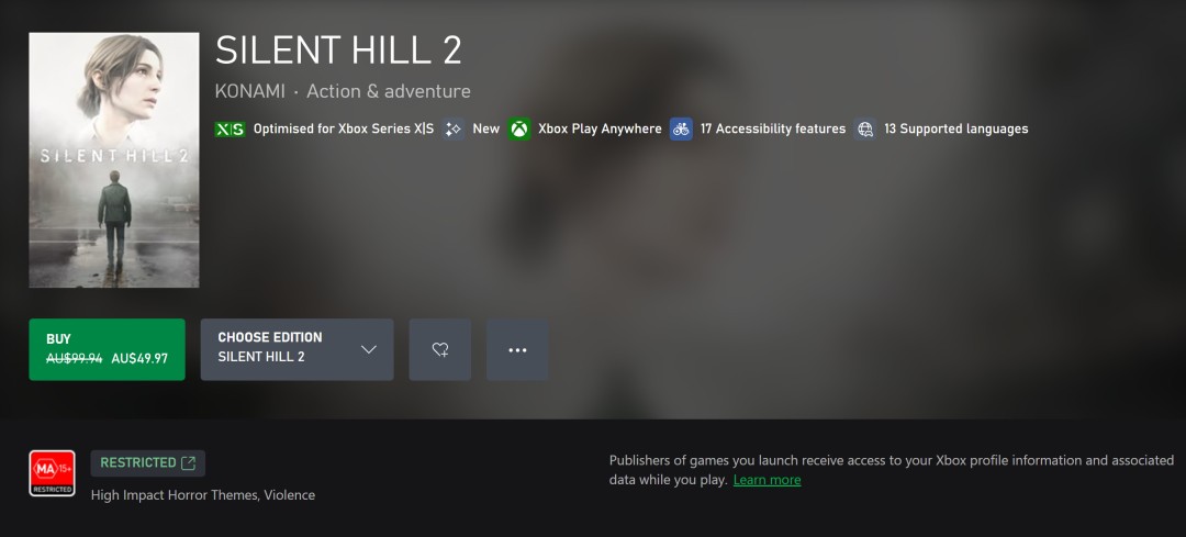 《寂静岭2：重制版》现已登陆Xbox 首发半价特惠