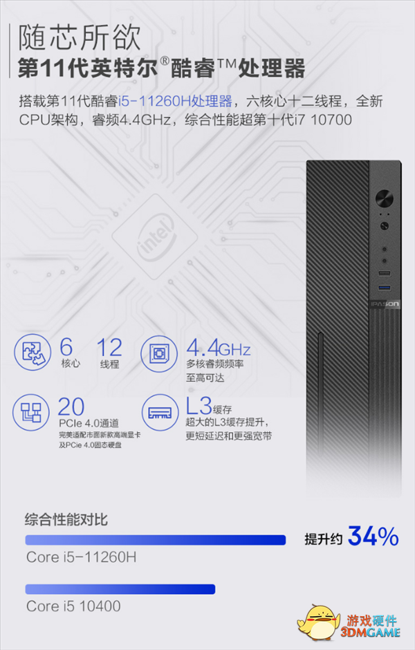 攀升推出特殊台式机：用上Intel 11代游戏本处理器
