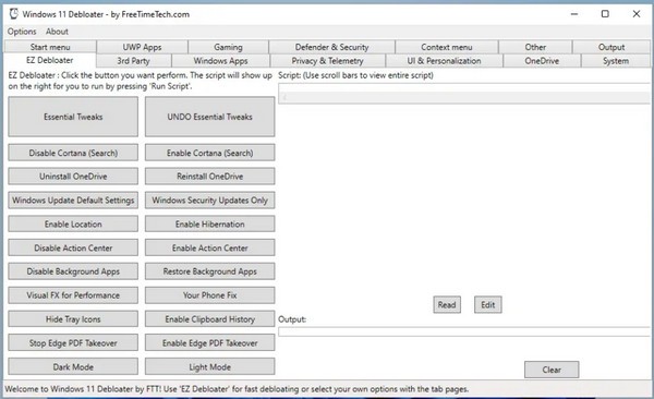 Windows 11 Debloater(win11便携式调整器)v1.1.0.0