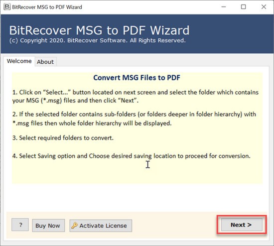 BitRecover MSG to PDF Wizard(MSG到PDF转换器软件)v7.2.0
