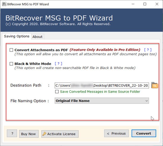 BitRecover MSG to PDF Wizard(MSG到PDF转换器软件)v7.2.0