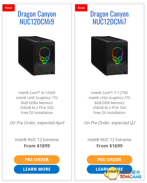 首款可换CPU的Intel NUC 12 Extreme迷你机：i9版本4月发售 国内未定