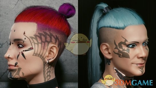 《赛博朋克2077》马尾辫和发髻MOD