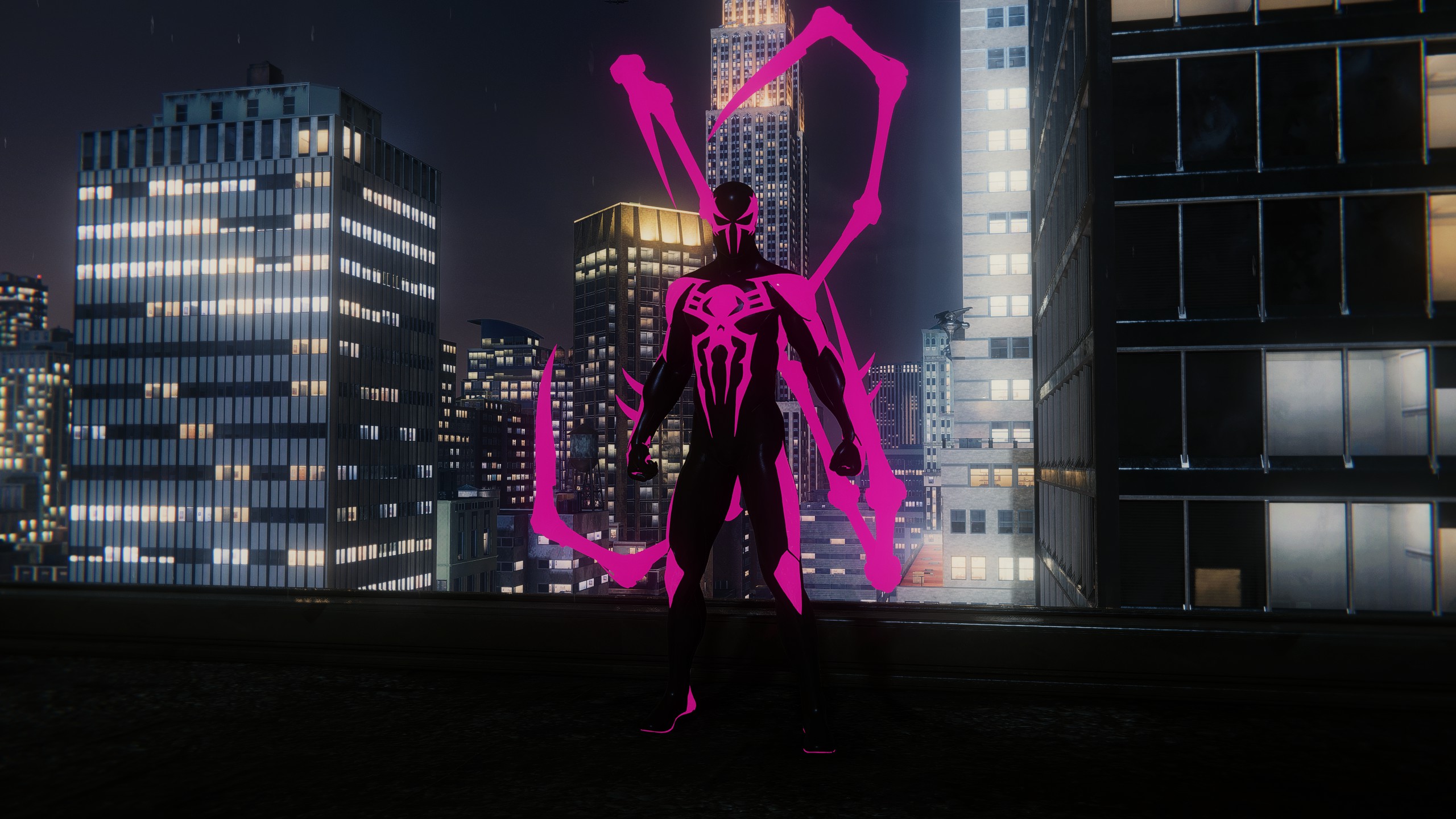 《漫威蜘蛛侠：重置版》蜘蛛腿发光粉红色mod