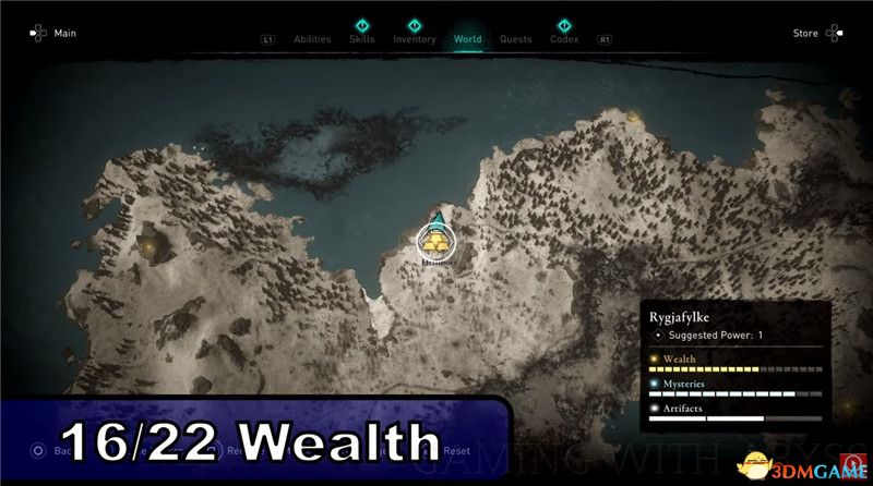 《刺客信条：英灵殿》全收集图文攻略 全财富神秘传说文物装备技能等收集品位置