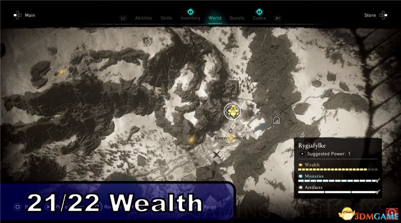 《刺客信条：英灵殿》全收集图文攻略 全财富神秘传说文物装备技能等收集品位置