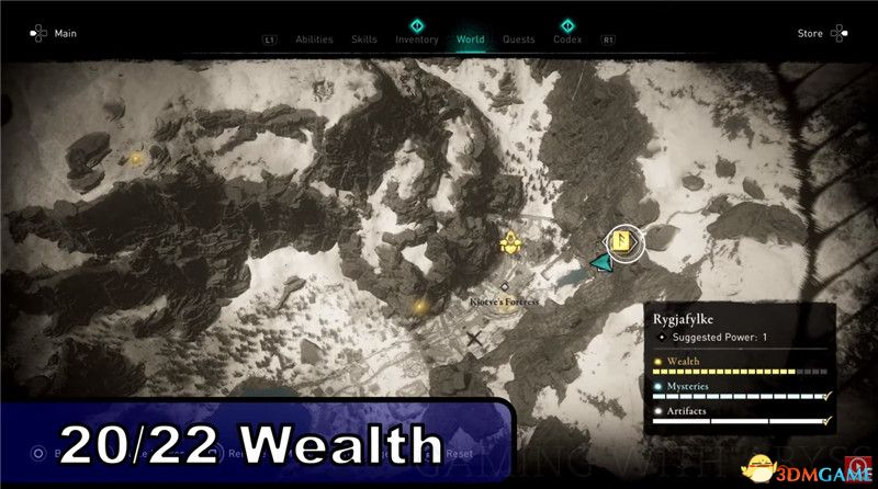 《刺客信条：英灵殿》全收集图文攻略 全财富神秘传说文物装备技能等收集品位置