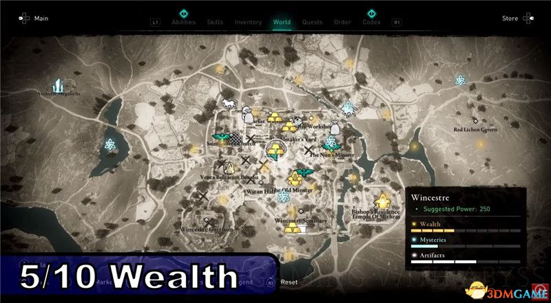 《刺客信条：英灵殿》全收集图文攻略 全财富神秘传说文物装备技能等收集品位置