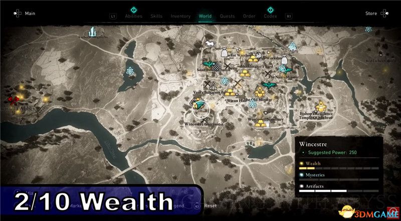 《刺客信条：英灵殿》全收集图文攻略 全财富神秘传说文物装备技能等收集品位置