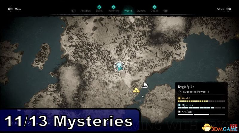 《刺客信条：英灵殿》全收集图文攻略 全财富神秘传说文物装备技能等收集品位置