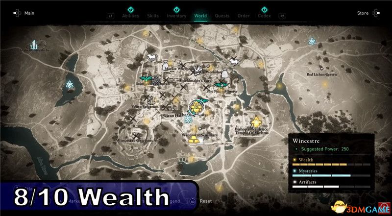 《刺客信条：英灵殿》全收集图文攻略 全财富神秘传说文物装备技能等收集品位置