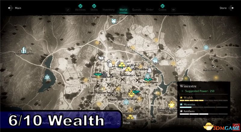 《刺客信条：英灵殿》全收集图文攻略 全财富神秘传说文物装备技能等收集品位置