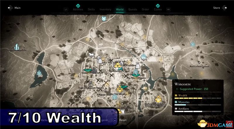 《刺客信条：英灵殿》全收集图文攻略 全财富神秘传说文物装备技能等收集品位置