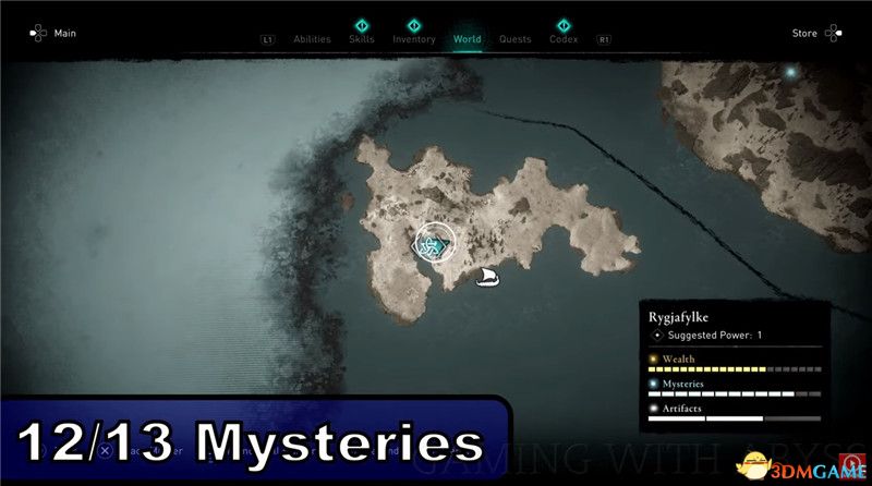 《刺客信条：英灵殿》全收集图文攻略 全财富神秘传说文物装备技能等收集品位置