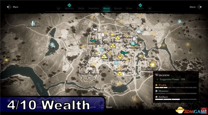 《刺客信条：英灵殿》全收集图文攻略 全财富神秘传说文物装备技能等收集品位置