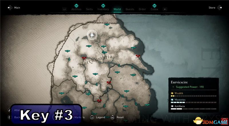 《刺客信条：英灵殿》全收集图文攻略 全财富神秘传说文物装备技能等收集品位置