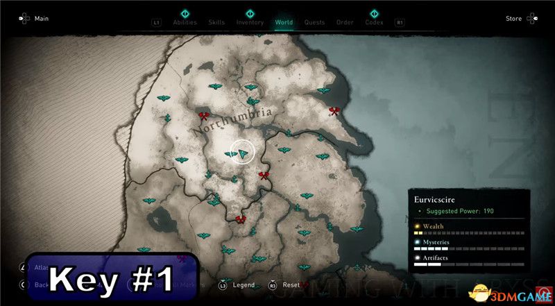 《刺客信条：英灵殿》全收集图文攻略 全财富神秘传说文物装备技能等收集品位置