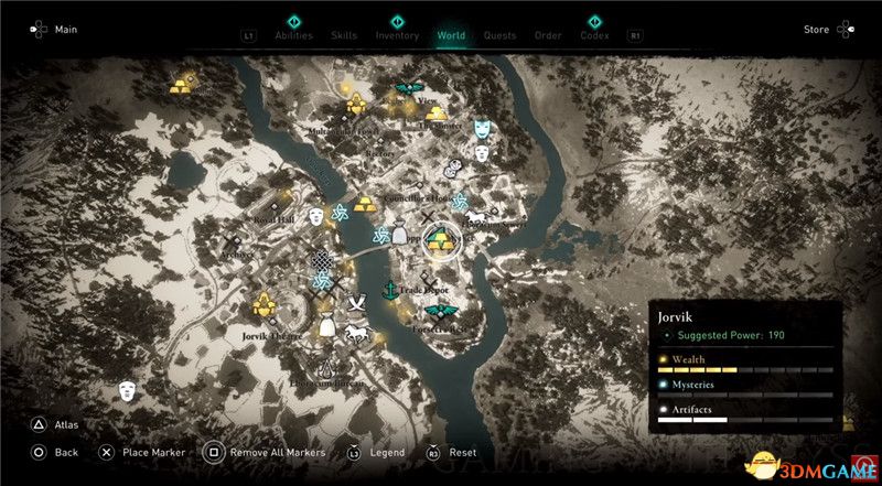 《刺客信条：英灵殿》全收集图文攻略 全财富神秘传说文物装备技能等收集品位置