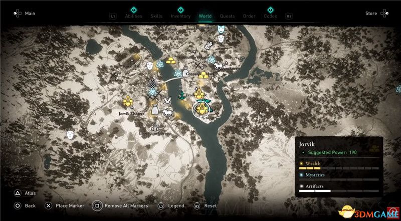 《刺客信条：英灵殿》全收集图文攻略 全财富神秘传说文物装备技能等收集品位置