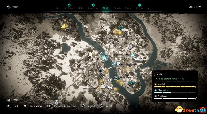 《刺客信条：英灵殿》全收集图文攻略 全财富神秘传说文物装备技能等收集品位置