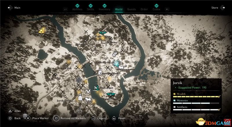 《刺客信条：英灵殿》全收集图文攻略 全财富神秘传说文物装备技能等收集品位置