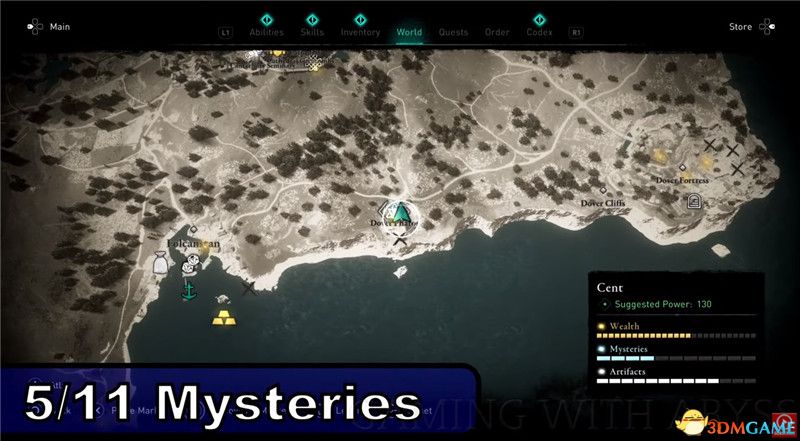 《刺客信条：英灵殿》全收集图文攻略 全财富神秘传说文物装备技能等收集品位置