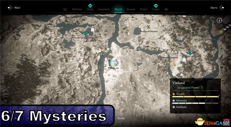 《刺客信条：英灵殿》全收集图文攻略 全财富神秘传说文物装备技能等收集品位置