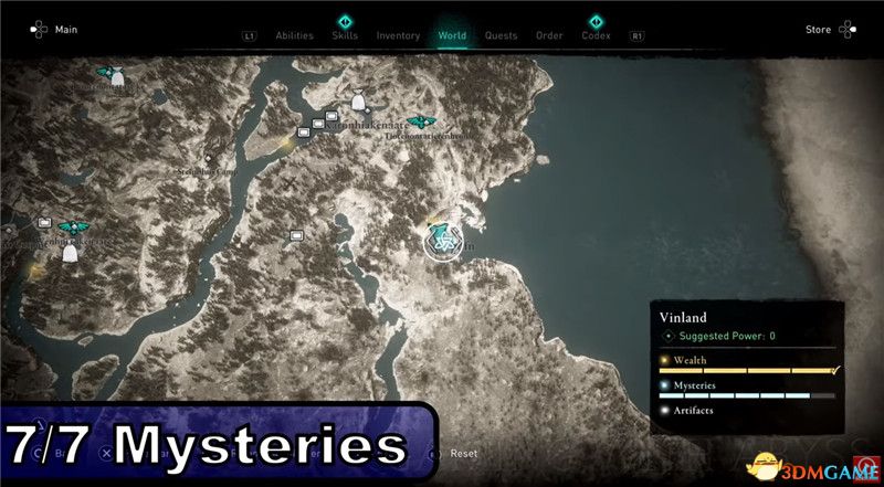 《刺客信条：英灵殿》全收集图文攻略 全财富神秘传说文物装备技能等收集品位置