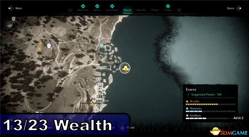 《刺客信条：英灵殿》全收集图文攻略 全财富神秘传说文物装备技能等收集品位置