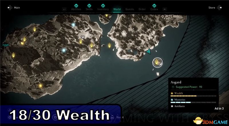 《刺客信条：英灵殿》全收集图文攻略 全财富神秘传说文物装备技能等收集品位置