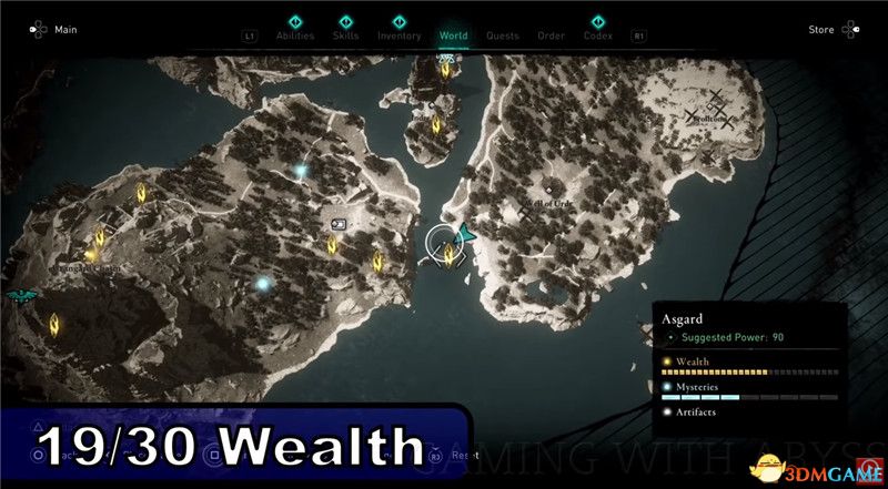 《刺客信条：英灵殿》全收集图文攻略 全财富神秘传说文物装备技能等收集品位置