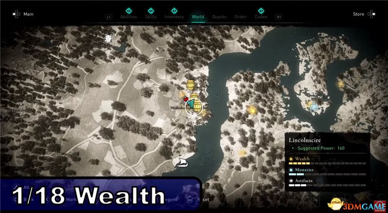 《刺客信条：英灵殿》全收集图文攻略 全财富神秘传说文物装备技能等收集品位置