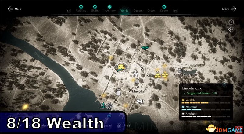 《刺客信条：英灵殿》全收集图文攻略 全财富神秘传说文物装备技能等收集品位置