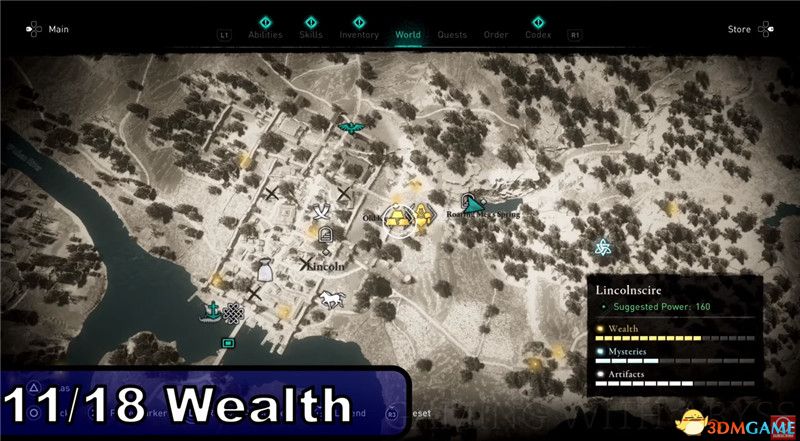 《刺客信条：英灵殿》全收集图文攻略 全财富神秘传说文物装备技能等收集品位置
