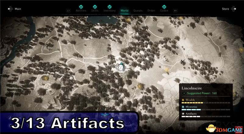 《刺客信条：英灵殿》全收集图文攻略 全财富神秘传说文物装备技能等收集品位置