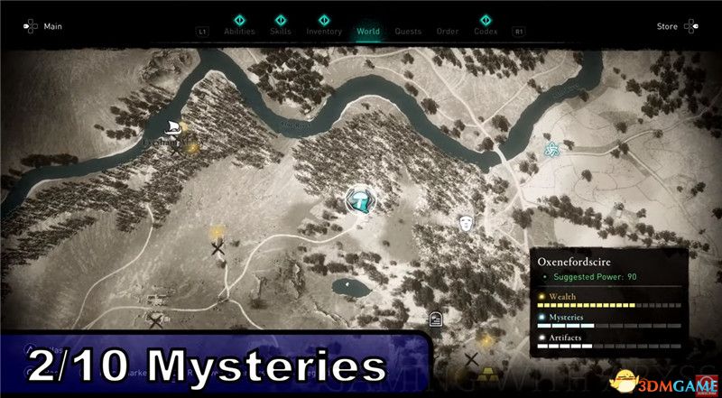 《刺客信条：英灵殿》全收集图文攻略 全财富神秘传说文物装备技能等收集品位置