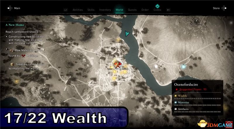 《刺客信条：英灵殿》全收集图文攻略 全财富神秘传说文物装备技能等收集品位置