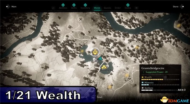 《刺客信条：英灵殿》全收集图文攻略 全财富神秘传说文物装备技能等收集品位置