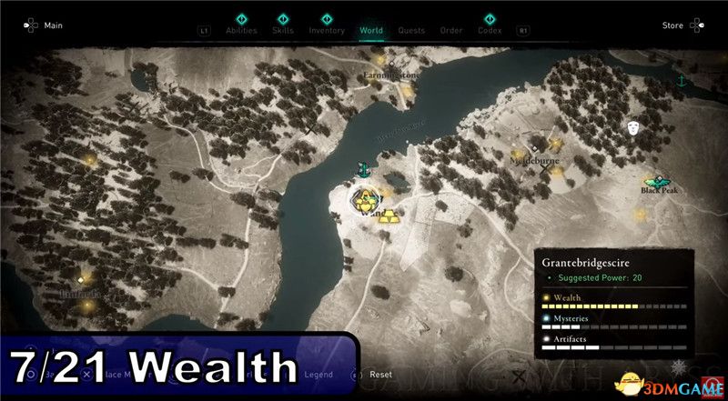 《刺客信条：英灵殿》全收集图文攻略 全财富神秘传说文物装备技能等收集品位置