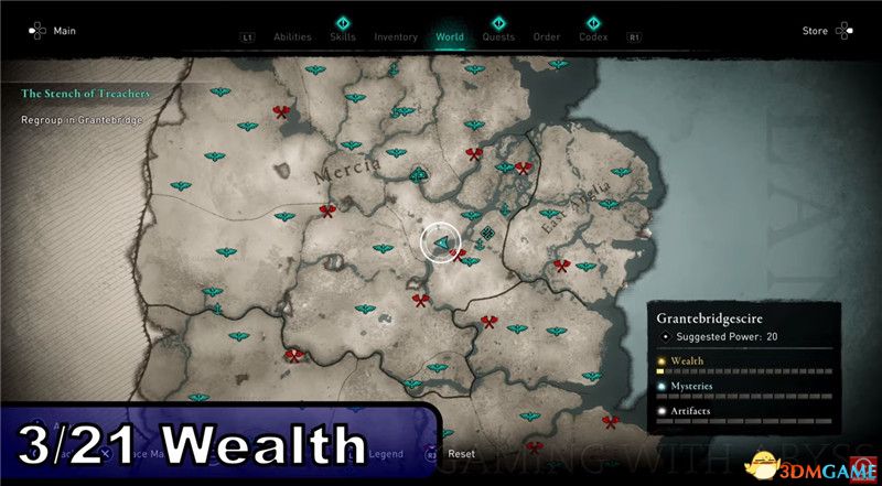 《刺客信条：英灵殿》全收集图文攻略 全财富神秘传说文物装备技能等收集品位置