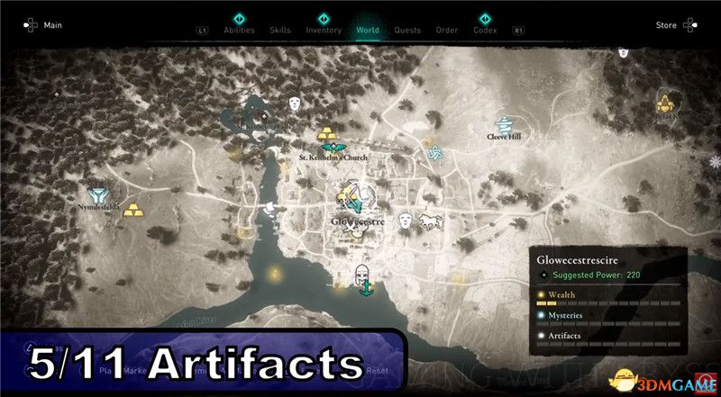 《刺客信条：英灵殿》全收集图文攻略 全财富神秘传说文物装备技能等收集品位置