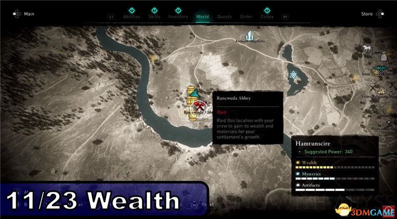 《刺客信条：英灵殿》全收集图文攻略 全财富神秘传说文物装备技能等收集品位置