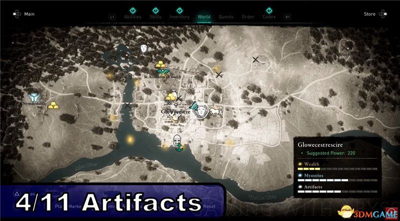 《刺客信条：英灵殿》全收集图文攻略 全财富神秘传说文物装备技能等收集品位置